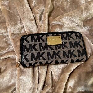 Michael Kors Black and Brown Logo Wallet